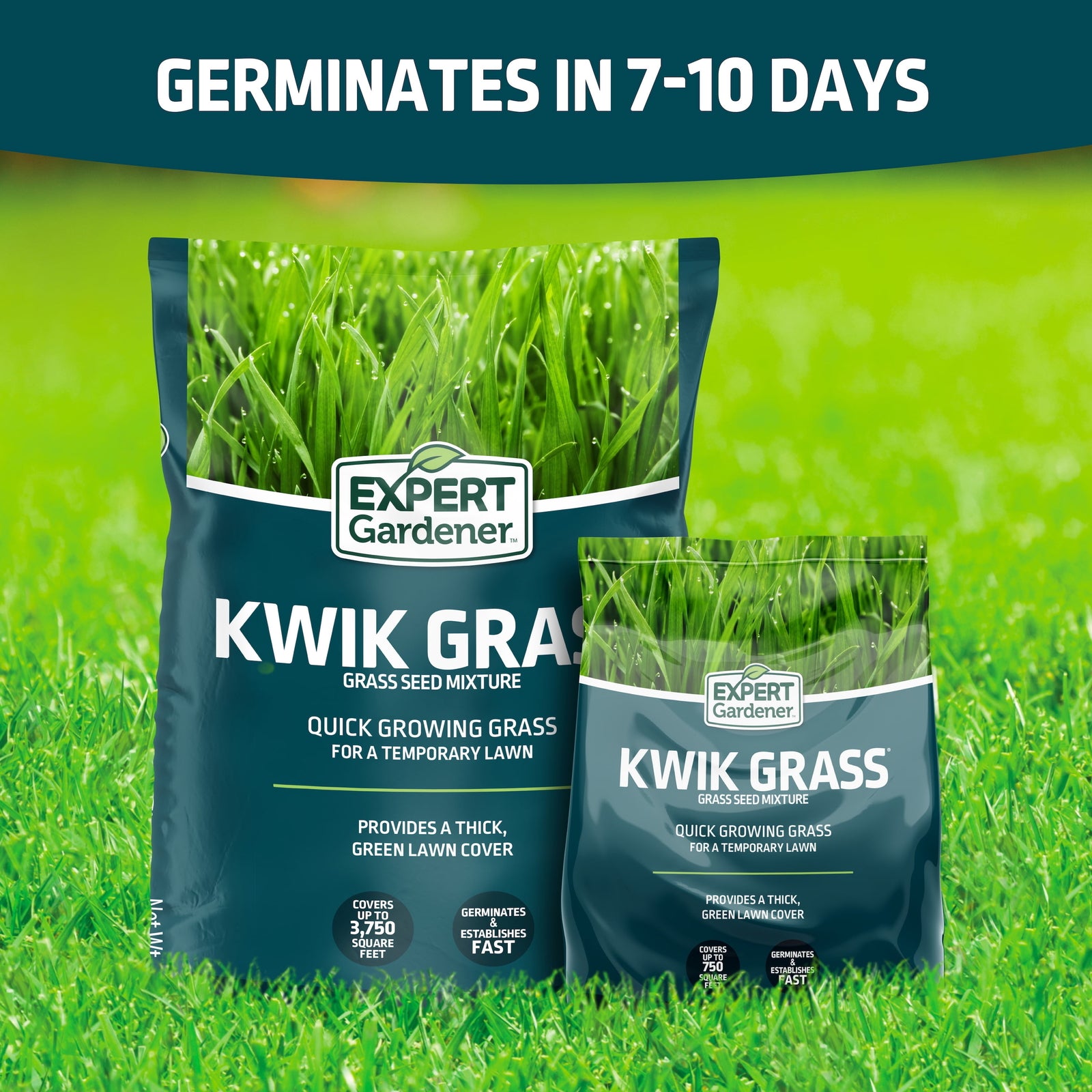 Kwik Grass Seed Mix, for Sun to Partial Shade, 3 Lb.