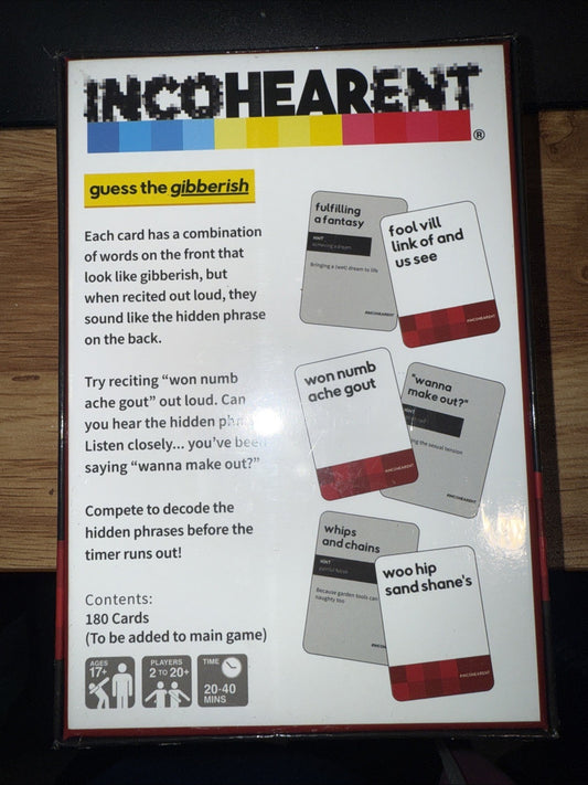 Incohearent NSFW Expansion Pack What Do You Meme? Adult Party Game NEW