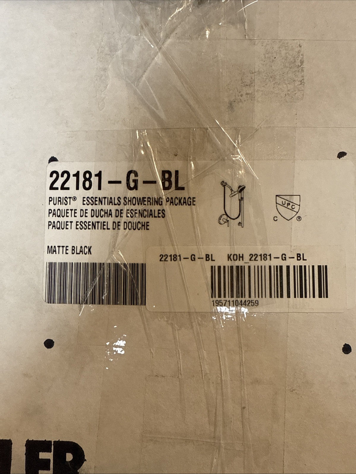Kohler Purist Complete Shower Trim Kit – Matte Black (22181-G-BL Set, Open Box)