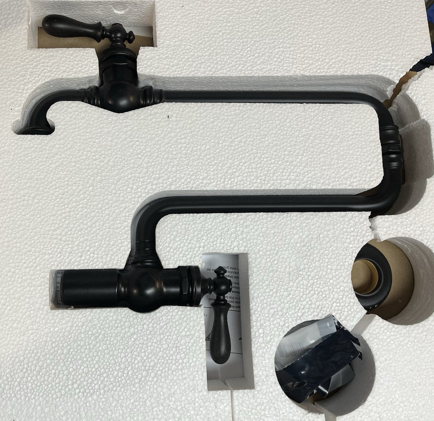 Kohler 99270-BL Artifacts Matte Black Wall-Mount Pot Filler Faucet