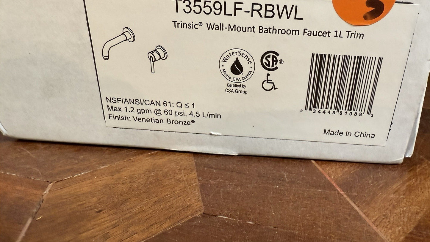 Delta T3559LF-RBWL Trinsic Wall Mount Bathroom Faucet Venetian Bronze Open Box
