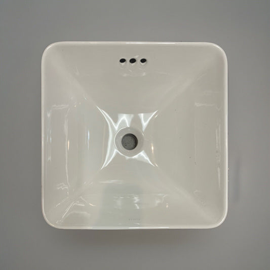 KOHLER k-2661 Vox Square Bathroom Vessel Sink, White