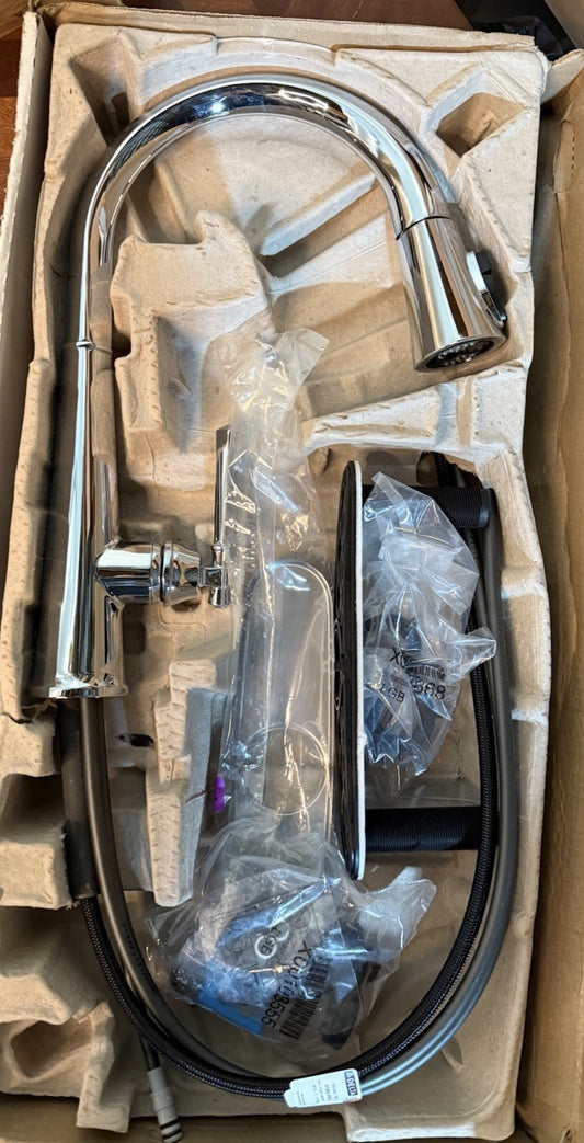 Delta 9182-PR-DST Emmeline Pull-Down Kitchen Faucet Lumicoat Chrome 1.8 GPM