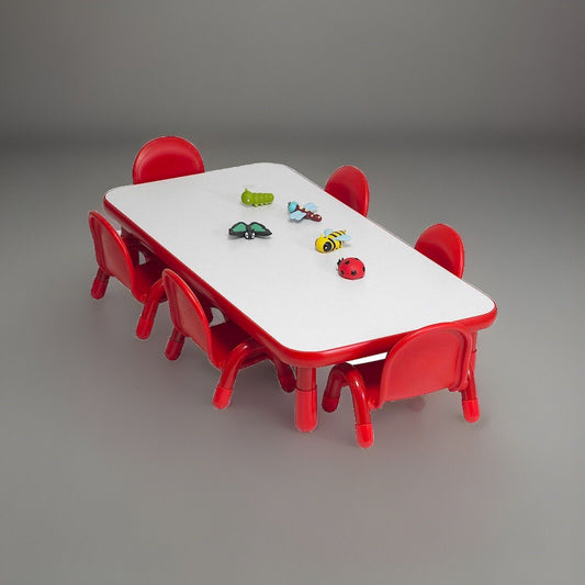 Children's Factory Angeles Baseline 60"x30" Rectangle Table With 4 Chairs