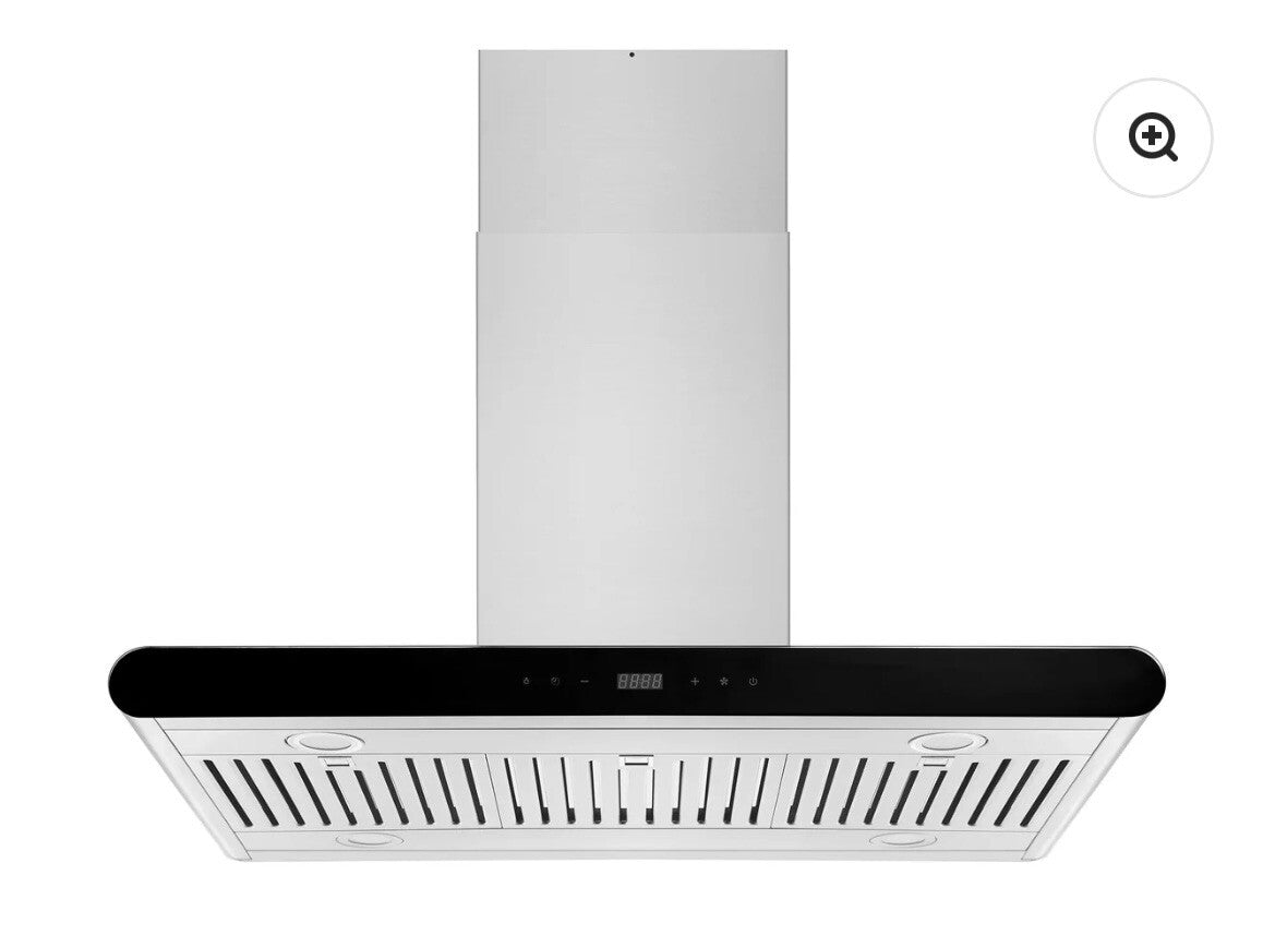 Empava 36" Island Range Hood – Ducted & Ductless Convertible, Stainless Steel &