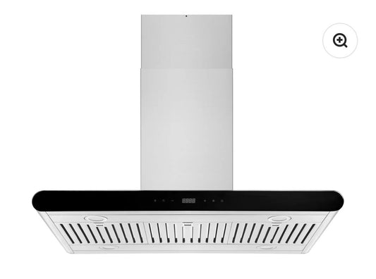 Empava 36" Island Range Hood – Ducted & Ductless Convertible, Stainless Steel &