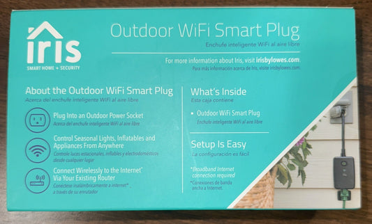 Iris Outdoor Smart Plug Wi-Fi Enabled Outlet Smart Home Timer Weather-Resistant