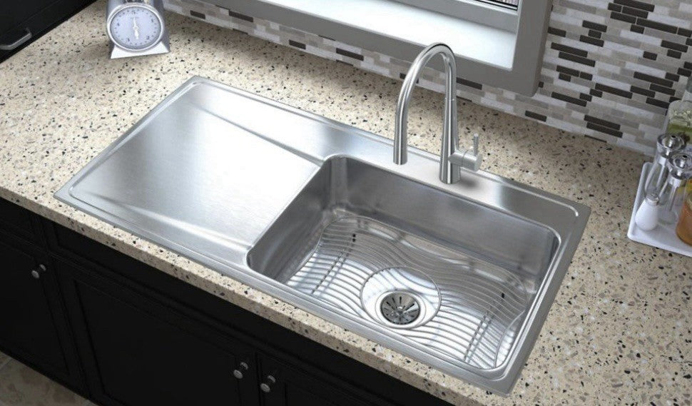 Elkay ILR4322L3 Lustertone Classic Stainless Steel Kitchen Sink 43"x22"–3-Hole