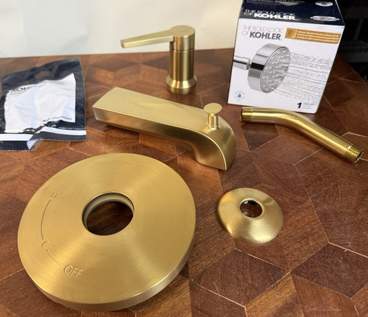 Kohler Pitch Bath/Shower Trim Kit TS97074-4G-2MB – Vibrant Moderne Brass