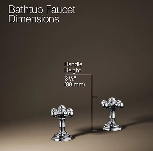 Kohler T98071-3-CP Artifacts® Deck-Mount Bath Cross Handle Trim –Polished Chrome