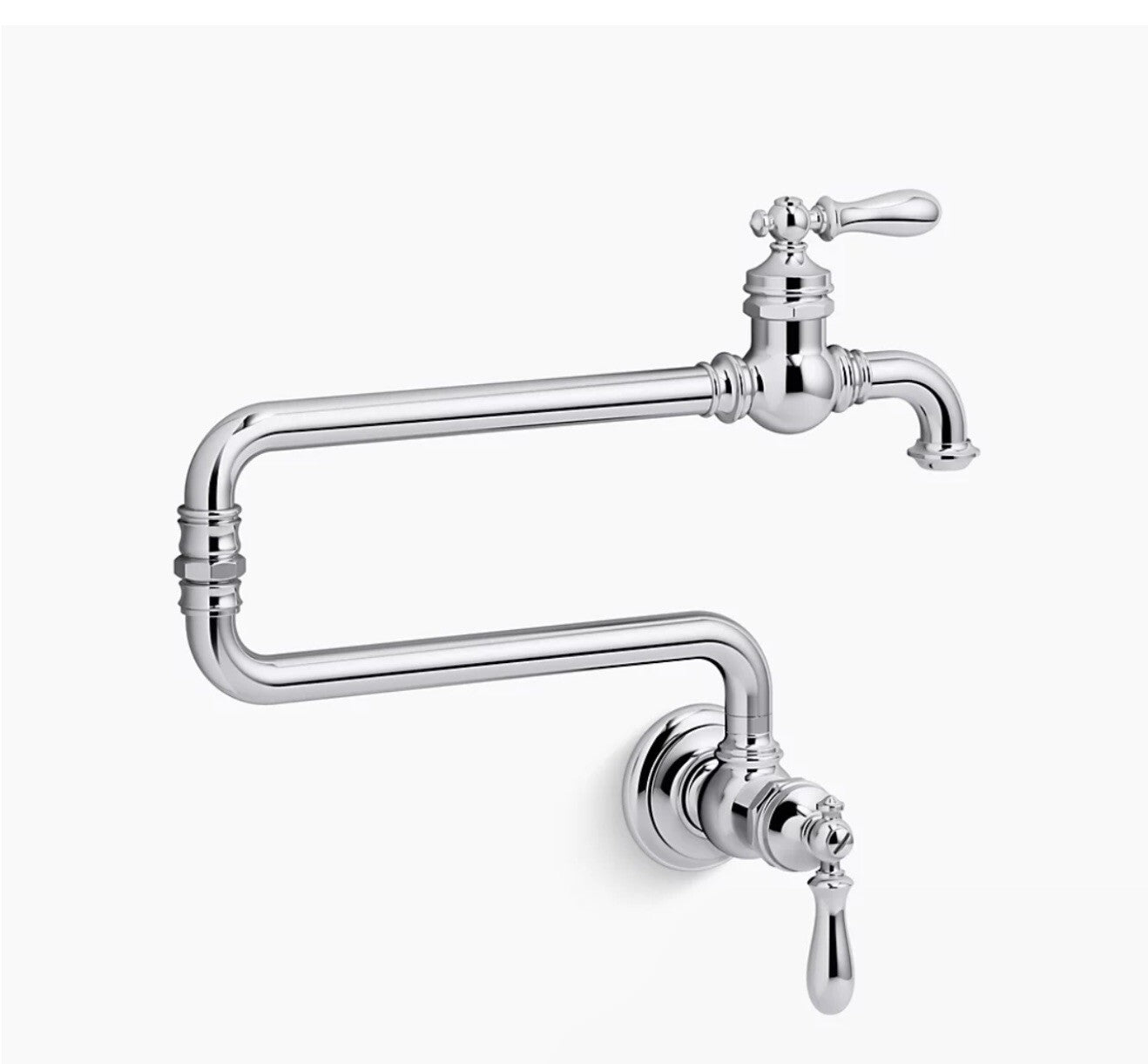 Kohler K-99270-CP Artifacts Wall Mount Pot Filler Faucet, Polished Chrome, Luxur