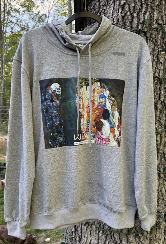 Gustav Klimt "Life & Death" Hoodie – Immersive Exhibit Gray Pullover