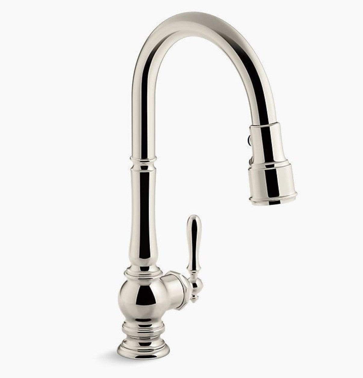 Kohler K-99259-SN Artifacts Single-Hole Kitchen Sink Faucet - Polished Nickel