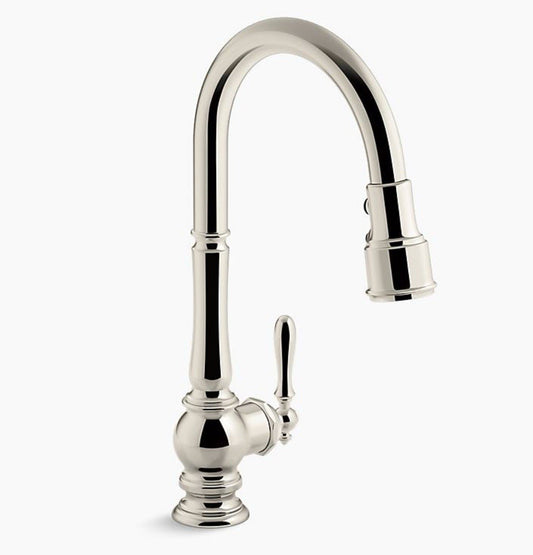 Kohler K-99259-SN Artifacts Single-Hole Kitchen Sink Faucet - Polished Nickel