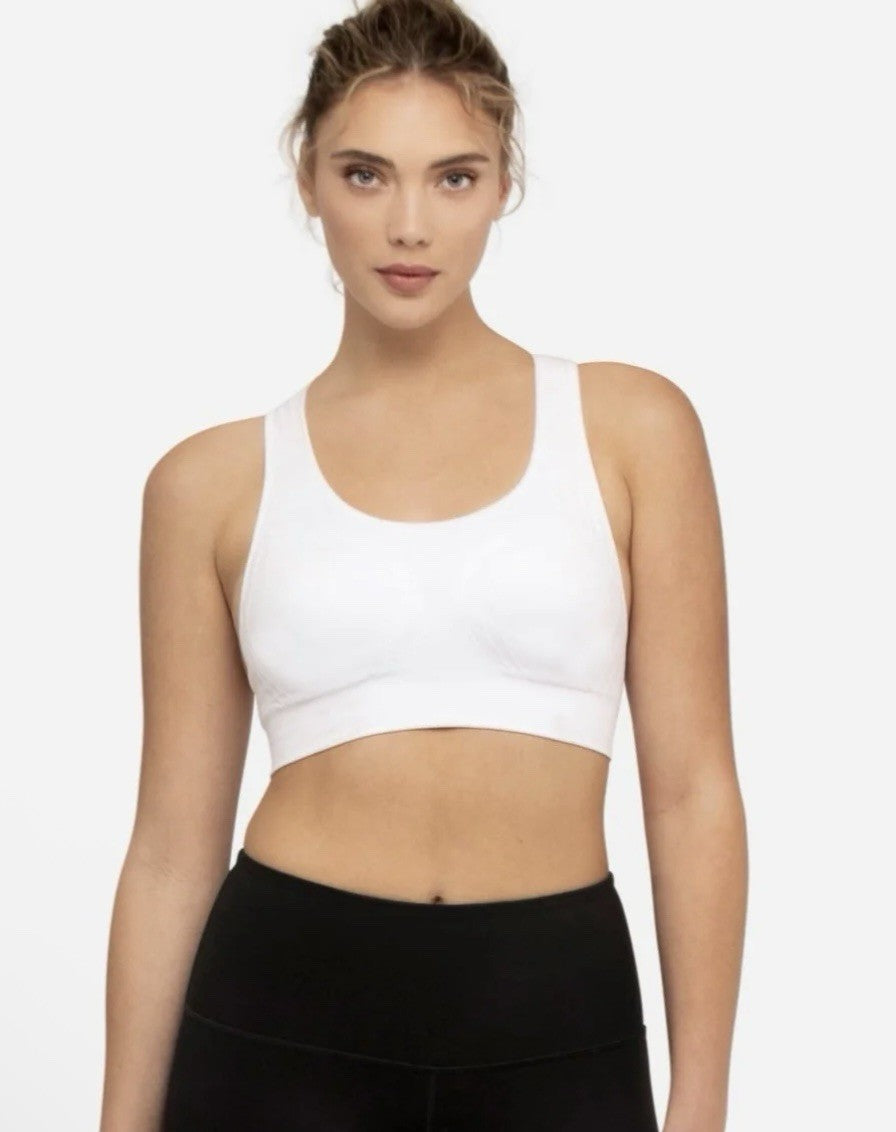 The NowSunday Racerback Sports Bra (sewn in pads) 1145 white, size 3XL