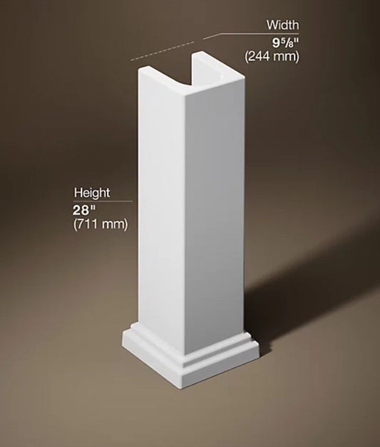 Kohler K-2767-0 Tresham Pedestal Base Column Fireclay White Sink Stand