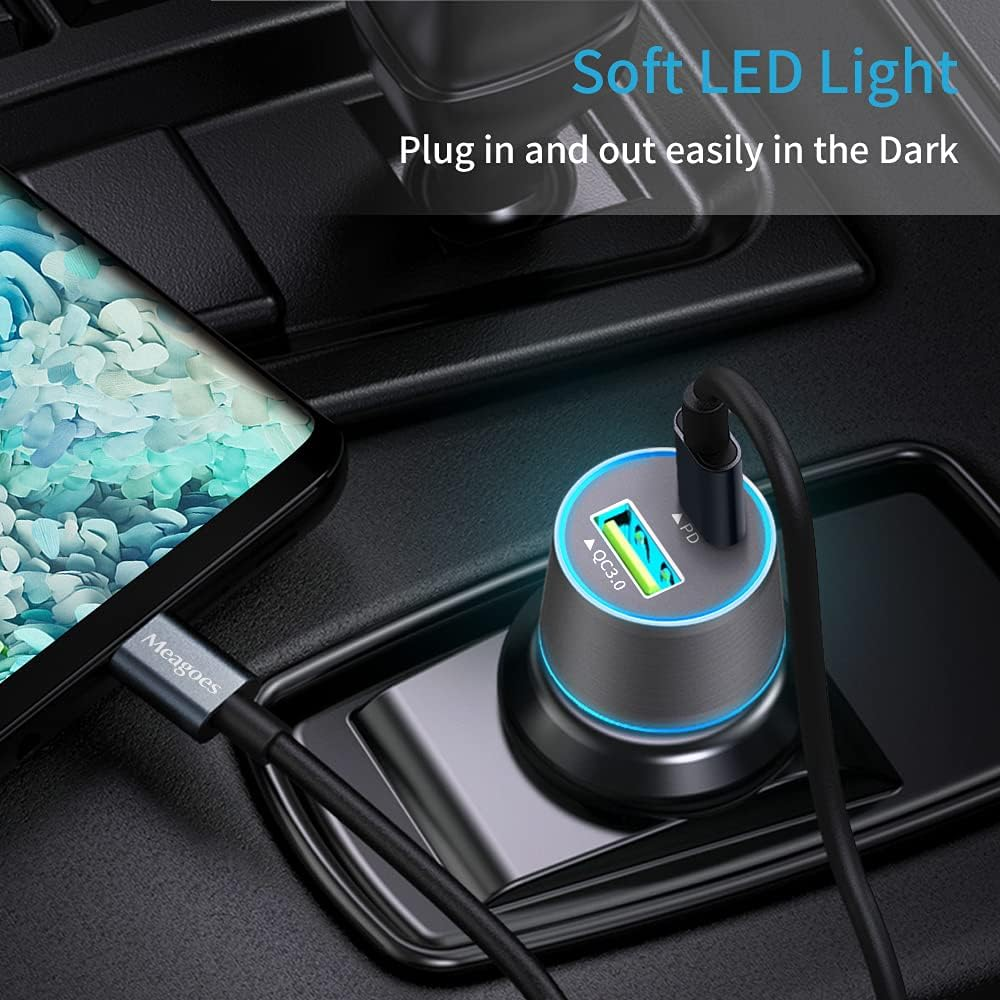 48W Dual USB-C Car Charger with PD & QC3.0 for and all Devices