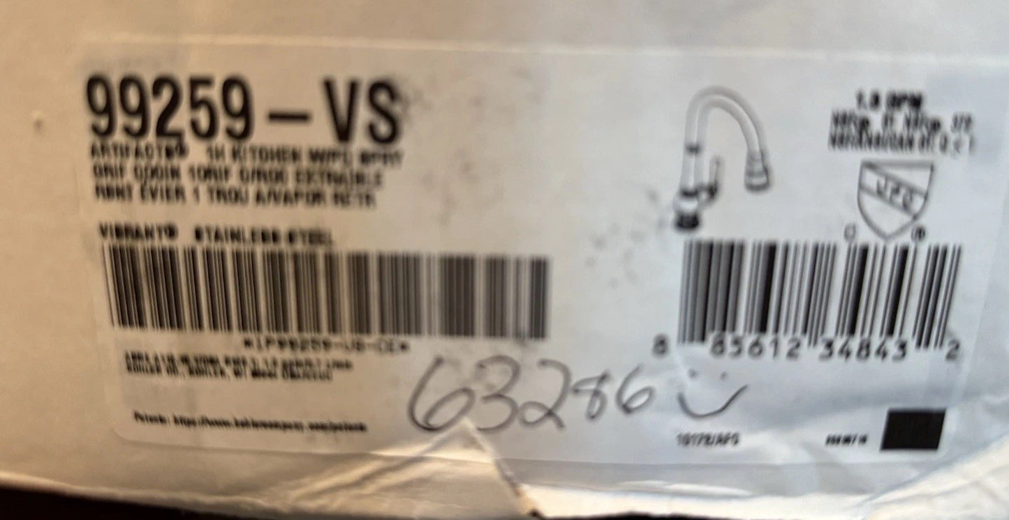 Kohler K-99259-VS Artifacts Pull-Down Kitchen Faucet – Vibrant Stainless