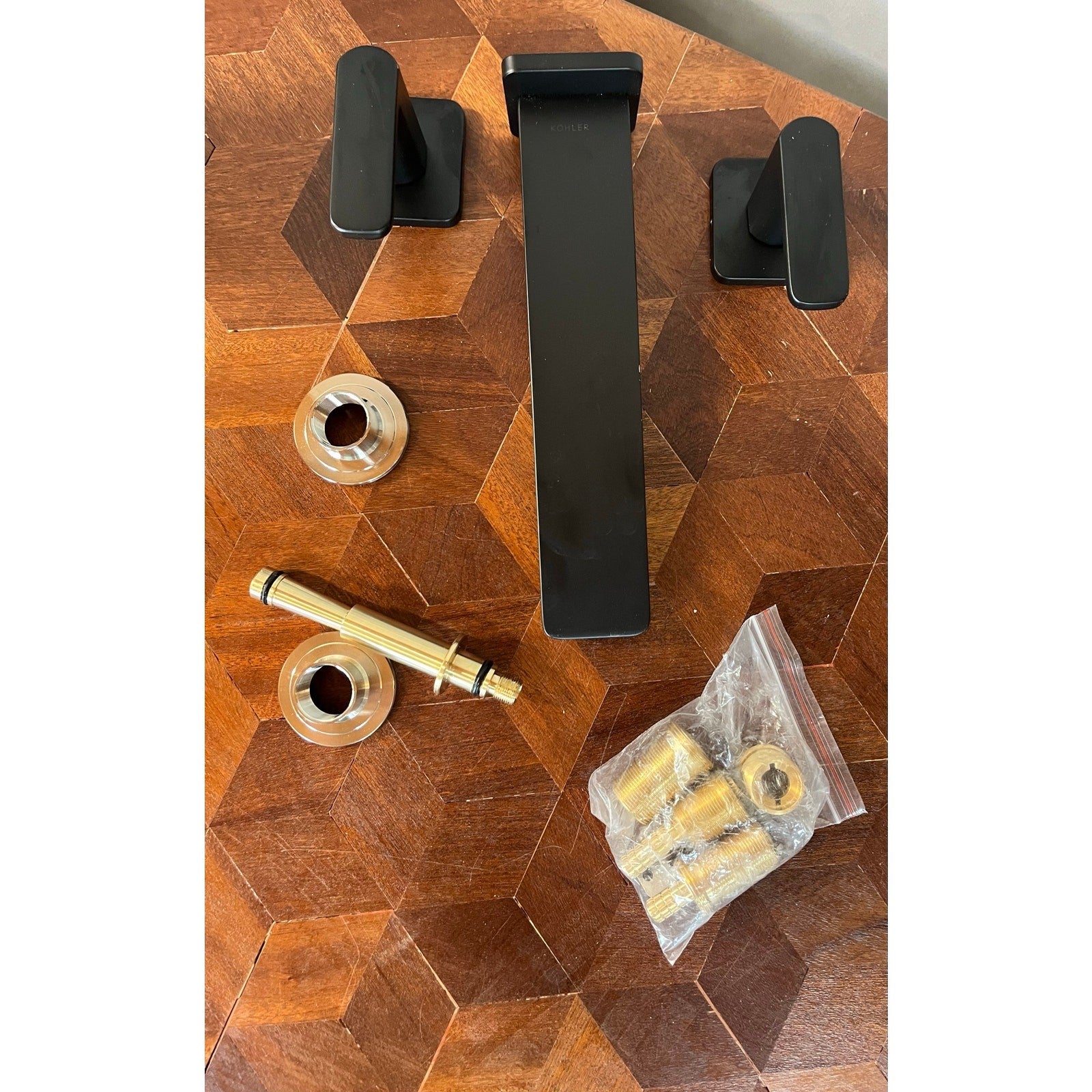 Kohler T27120-4-BL Parallel Wall Mount Bathroom Sink Faucet Trim