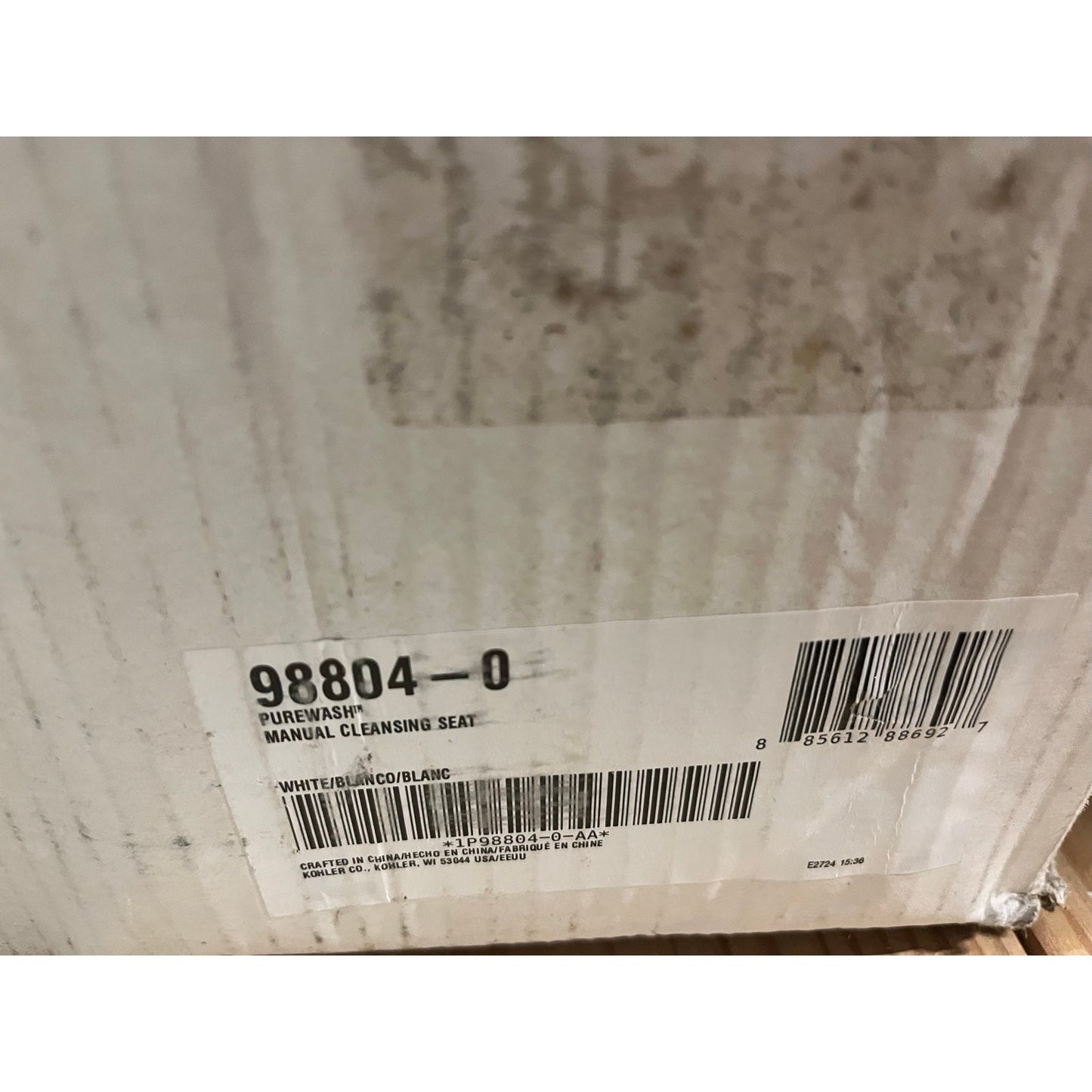 Kohler 98804-0 PureWash Bidet Toilet Seat White Elongated Manual Non-Electric