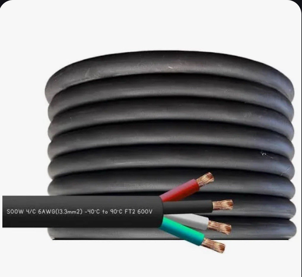 64100 100' 6/4 SOOW Wire Cord Cable Portable Power 6 Gauge 4 Conductor