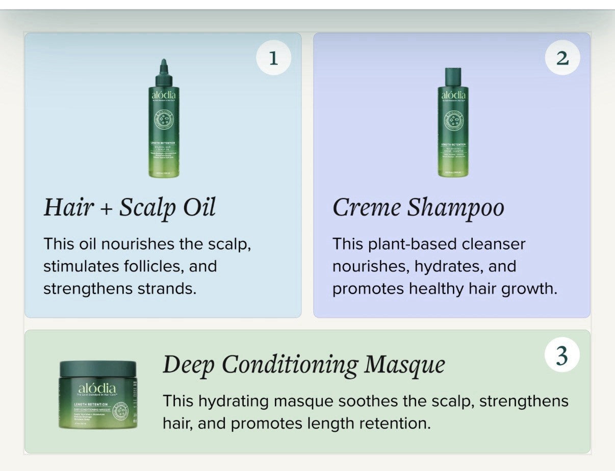 Alodia Wash Day System Set | Healthy Hair & Scalp Oil + Shampoo + Masque