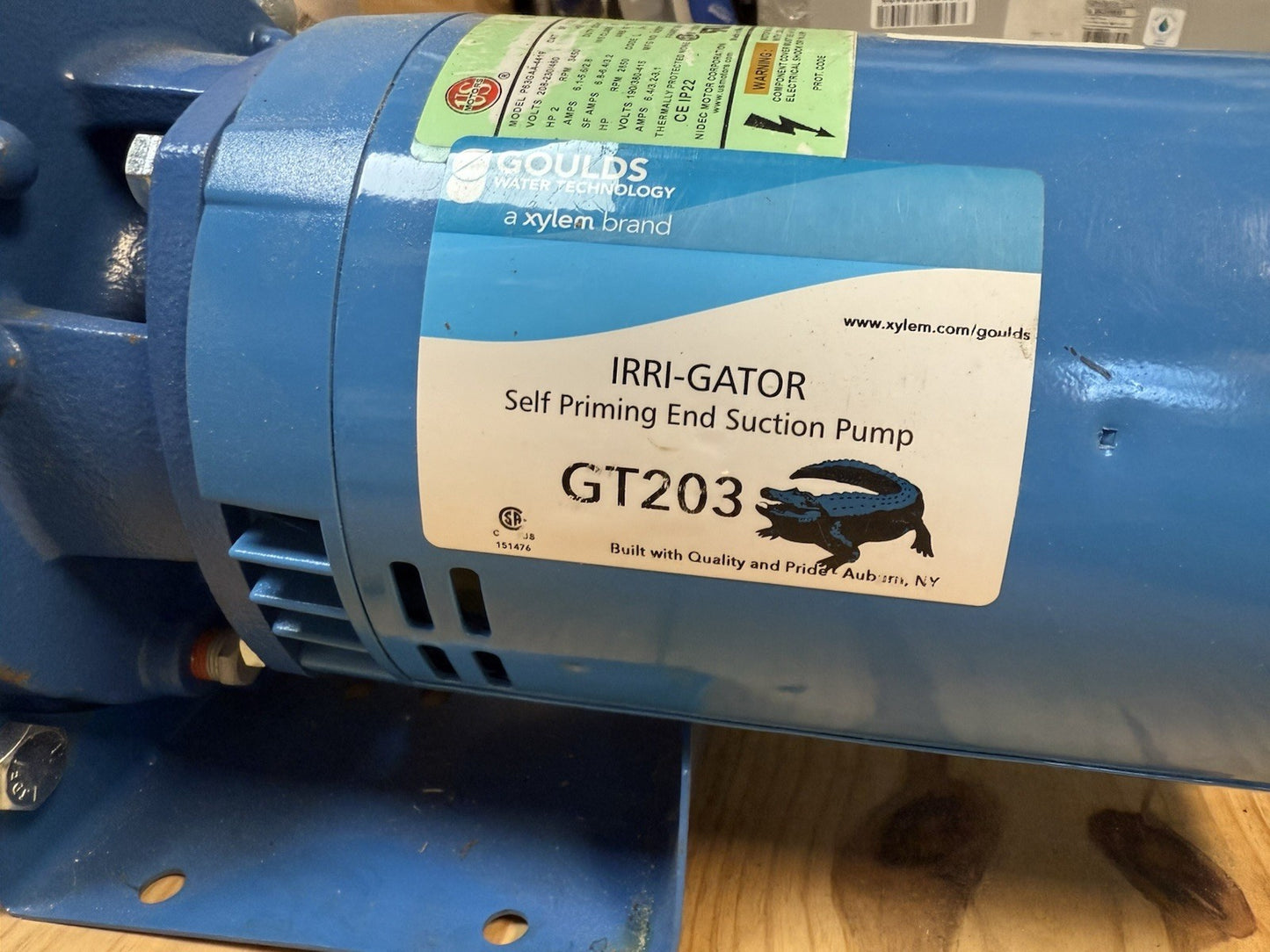 Goulds GT203 2 HP Water Well Irrigation Sprinkler Pump 3PH 230V Self Priming