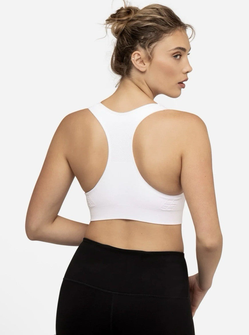 The NowSunday Racerback Sports Bra (sewn in pads) 1145 white, size Small