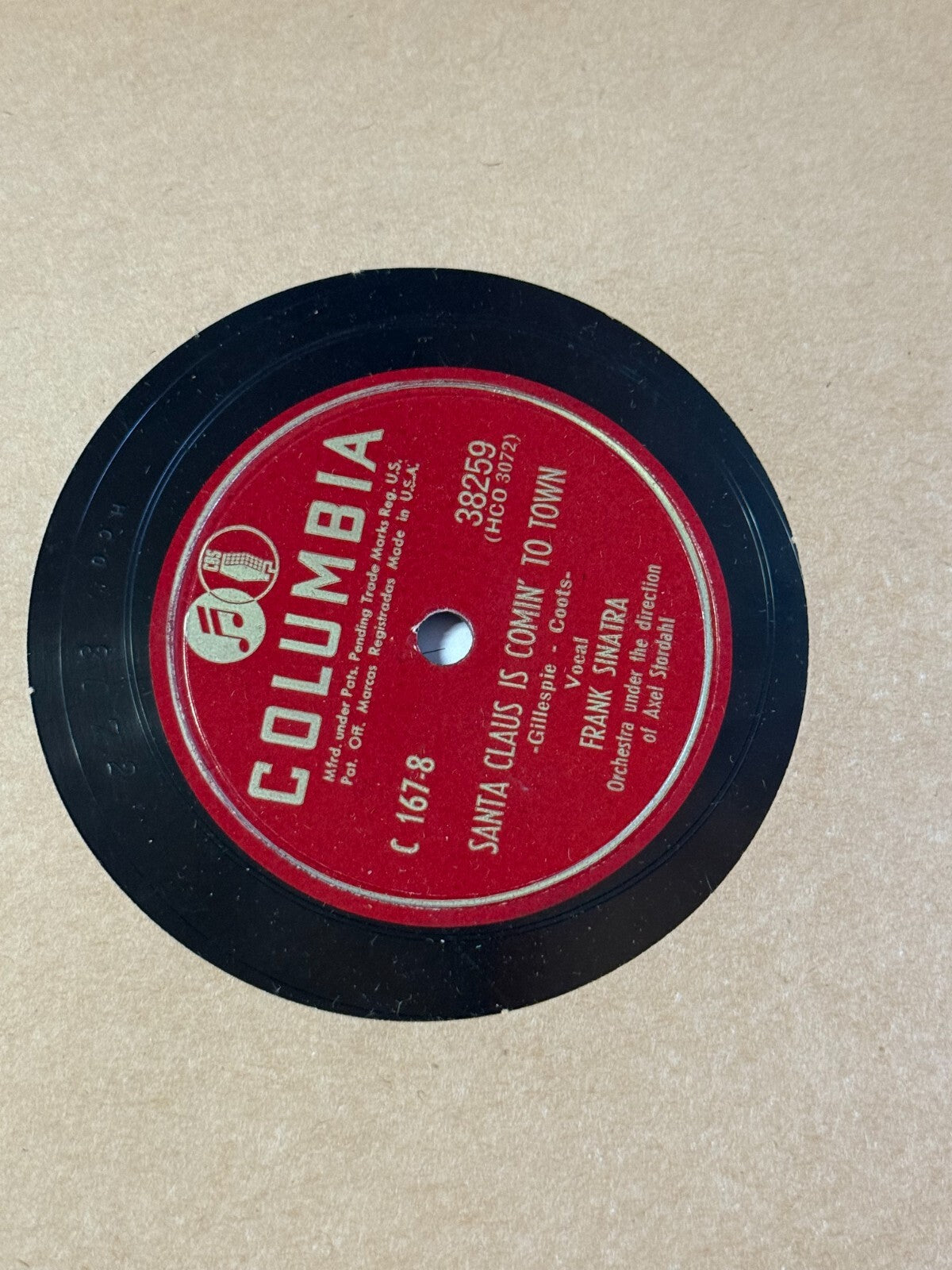 Frank Sinatra Columbia C-167 78 RPM 10" Shellac Xmas Record Set 1940s Vtg
