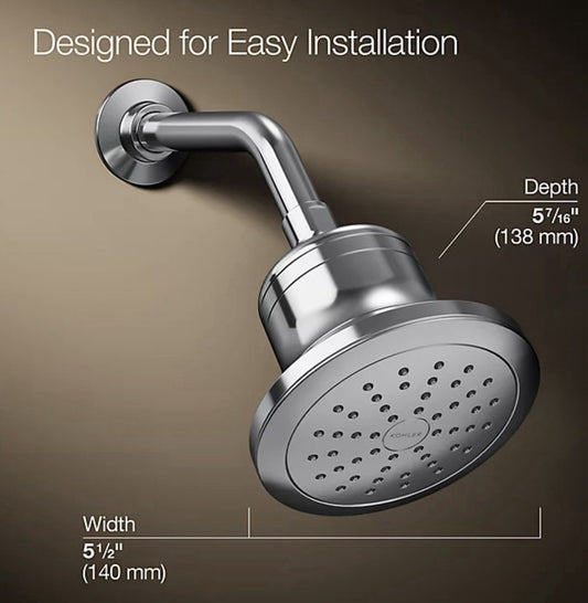 Kohler K-33631-Y-CP Cinq Filtered Shower Head 2.5 GPM Polished Chrome Round