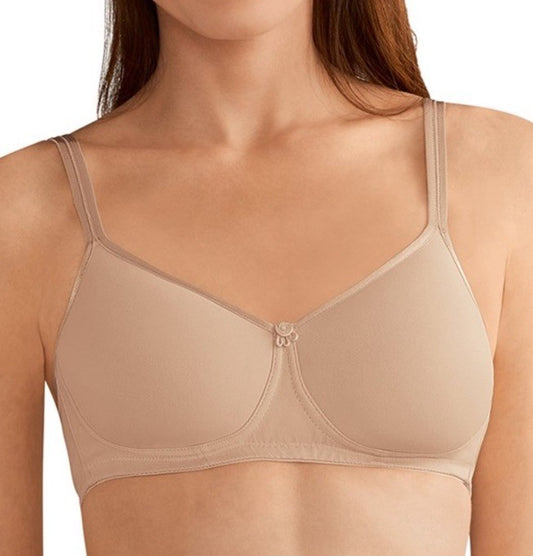 NWT- Amoena Mara Molded Foam Wireless Mastectomy Bra 1150, 42C Light Sand