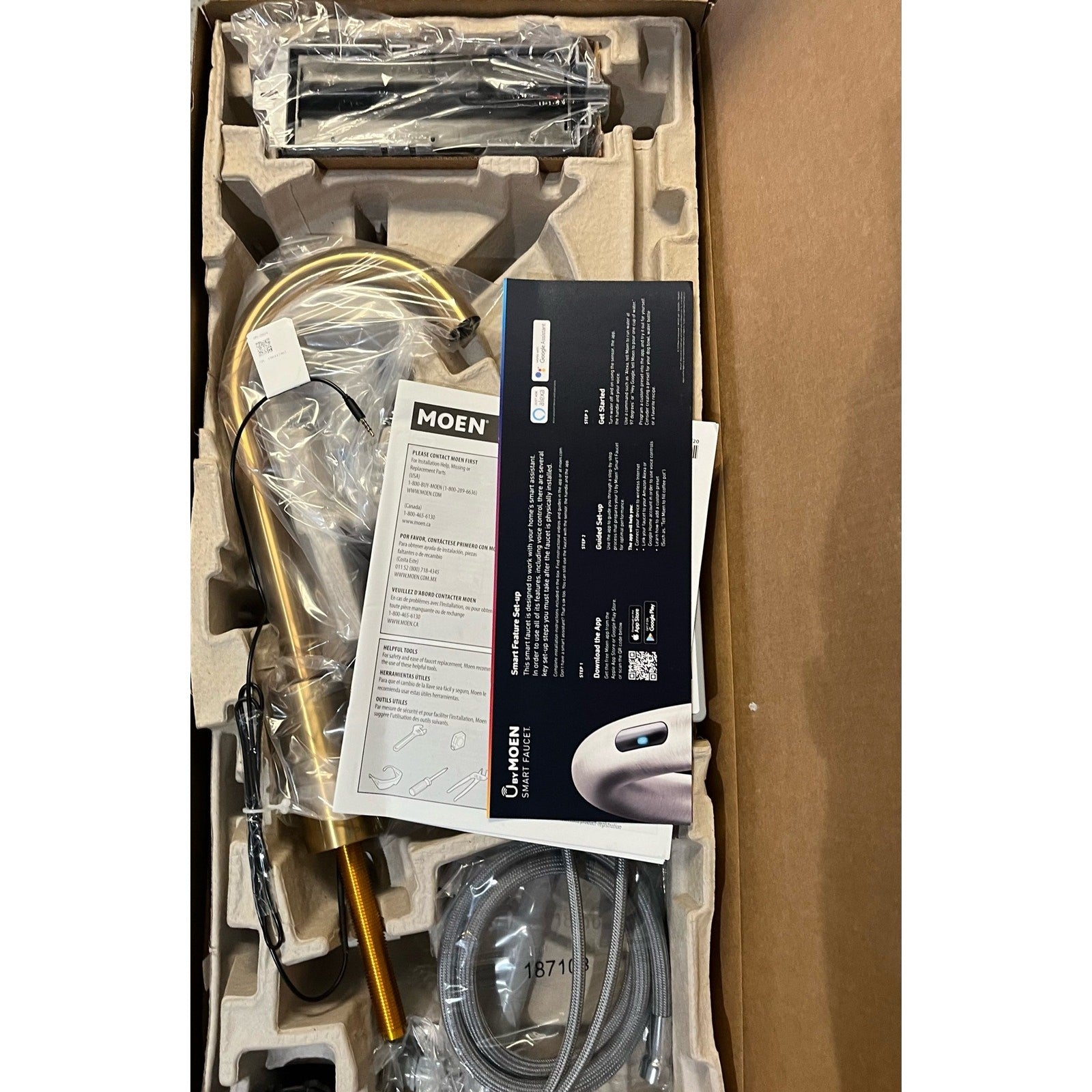 Moen 7565EVBG Align One Handle Pull Down Smart Kitchen Faucet brushed gold