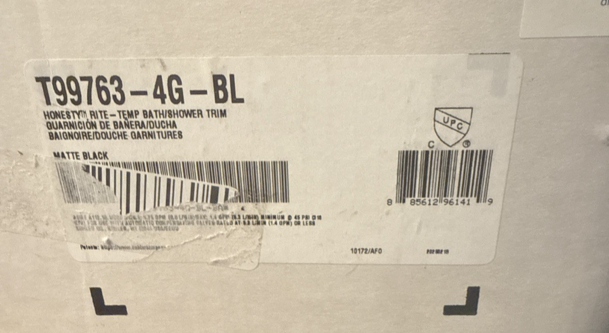 KOHLER Honesty Rite-Temp Bath And Shower Trim T99763-4G-BL