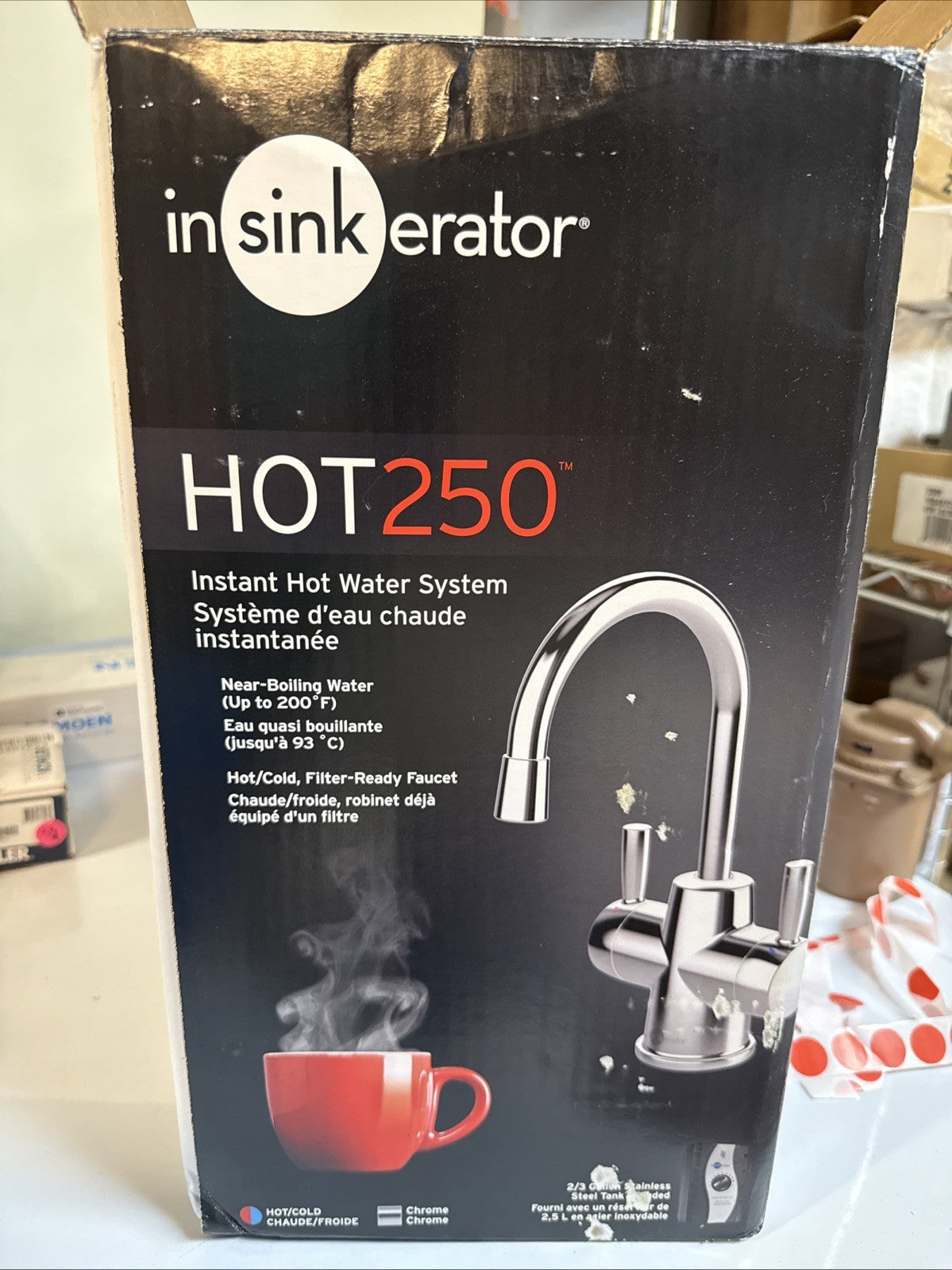 InSinkErator HOT250 Instant Hot/Cold Water Dispenser Satin Nickel Complete Kit