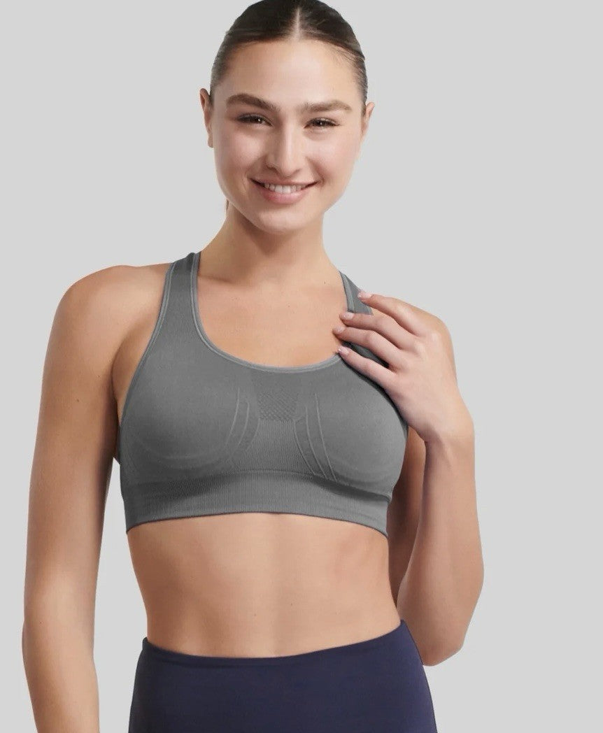 The NowSunday Racerback Sports Bra (sewn in pads) 1145 Gray, L
