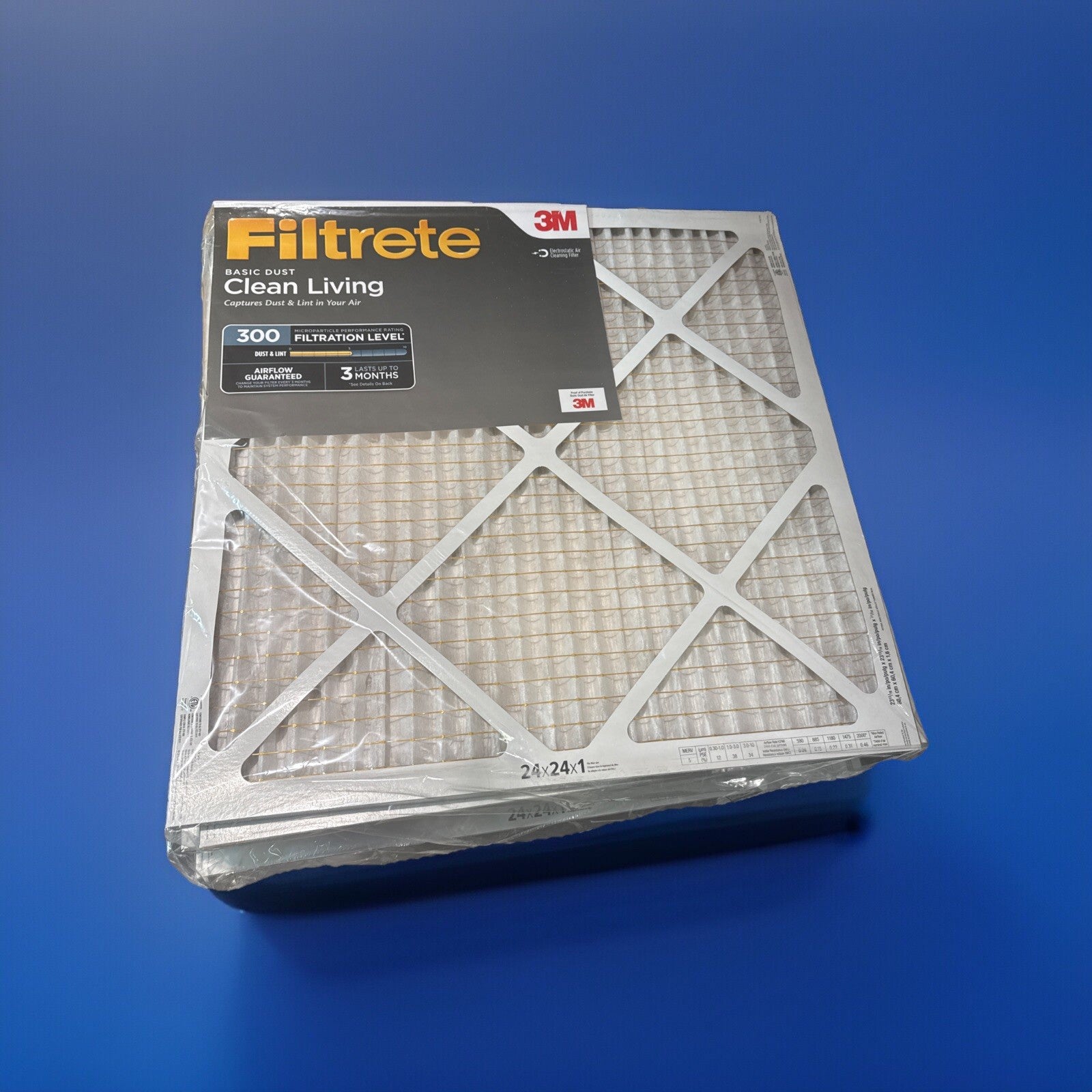 Filtrete 24"x24"x1" AC Furnace Air Filter MERV 5 MPR 300 Basic DusT (497)