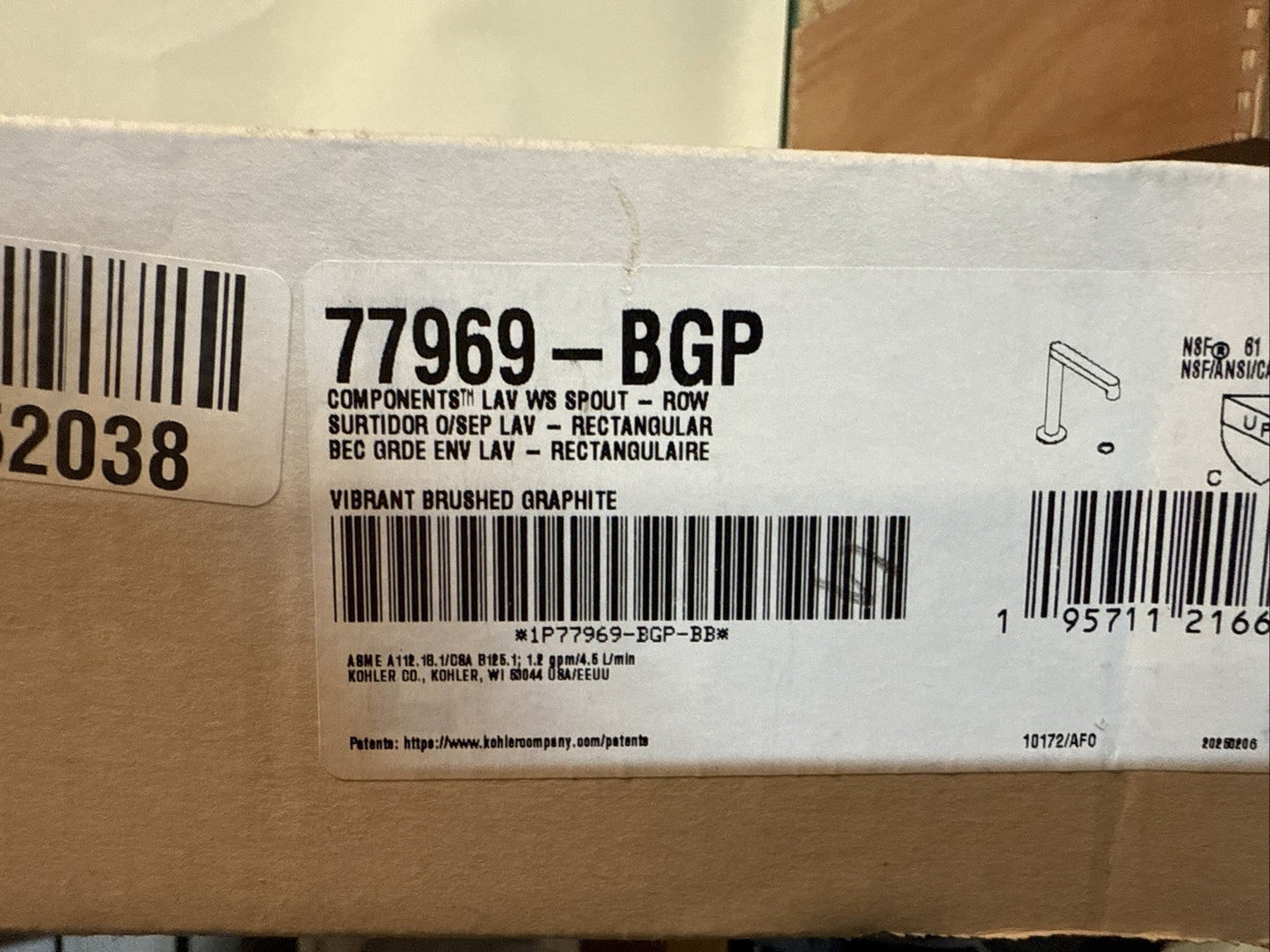 Kohler K-77969-BGP Row Design Sink Spout – Brushed Graphite – NEW