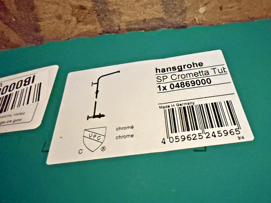 Hansgrohe Crometta 62" Shower Column w/ Tub Filler – Chrome (04869000)