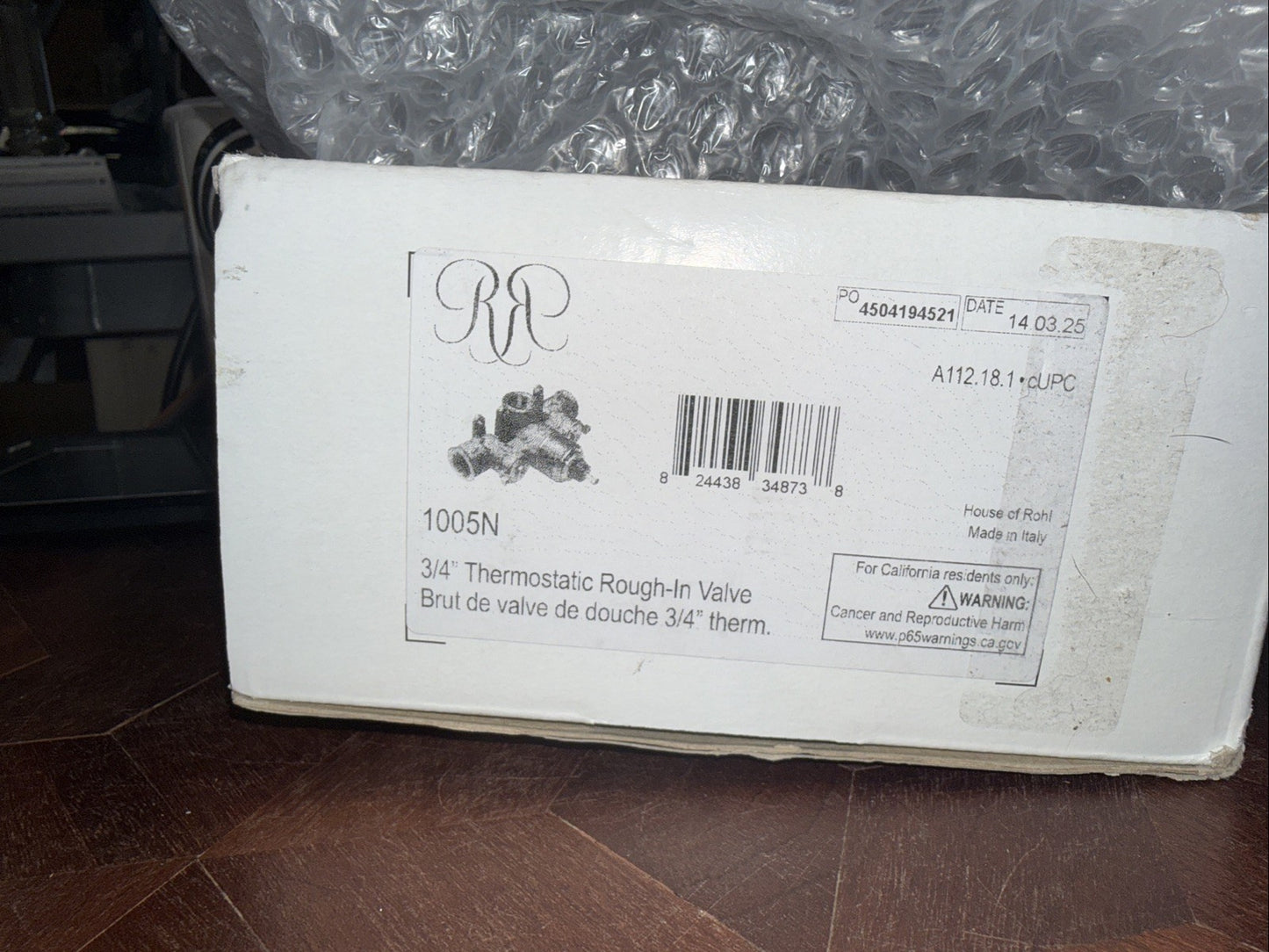 House of Rohl 1005N #4 3/4" Thermostatic Rough-In Valve