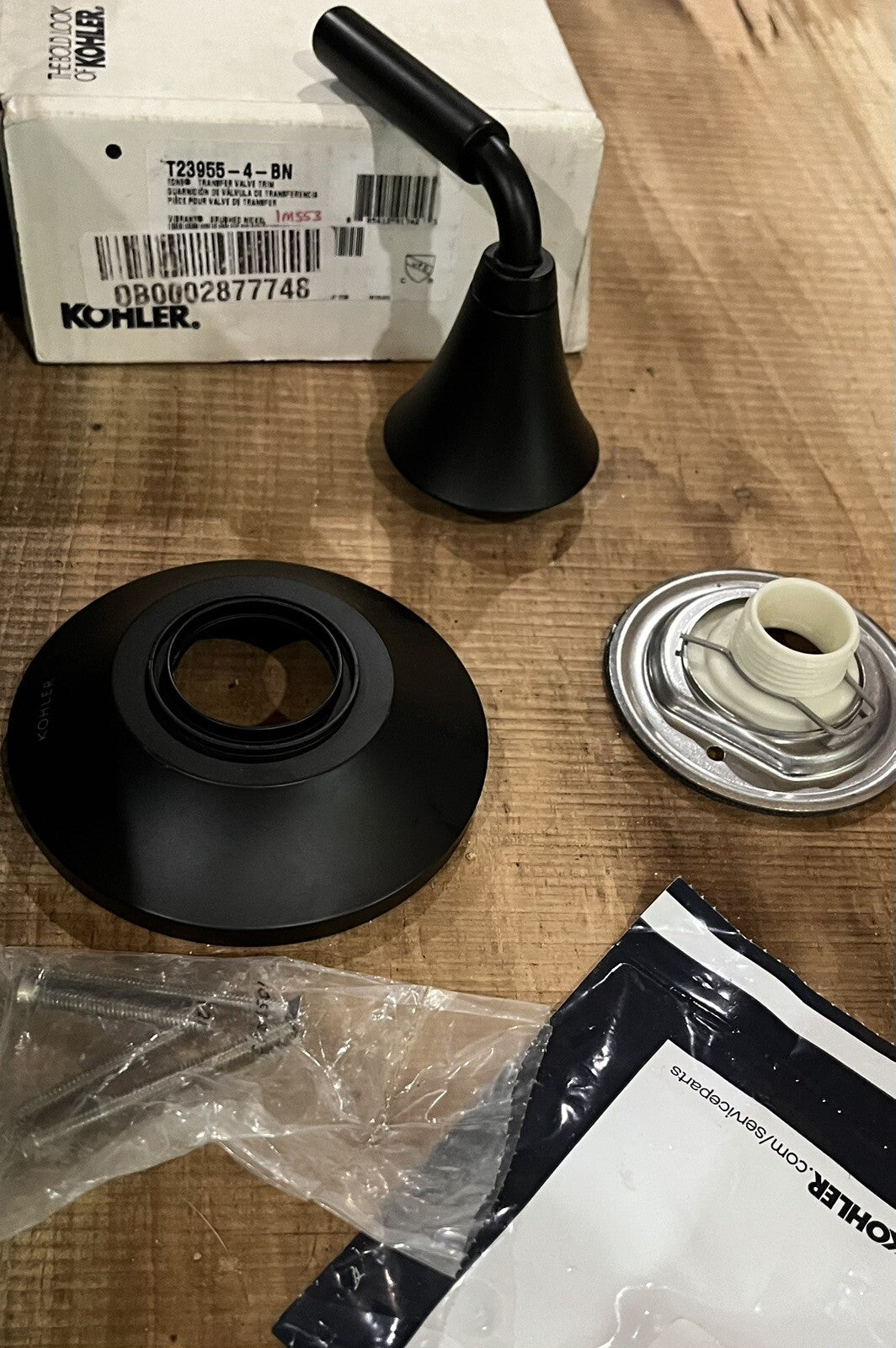 Kohler K-T23955-4-BL Purist Matte Black Shower Trim Kit Lever Handle