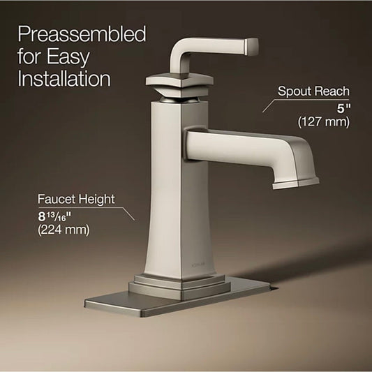 Kohler 27400-4K-BN Riff Single-Handle Bathroom Sink Faucet, 1.2gpm