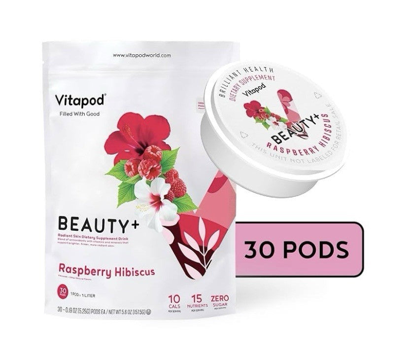Vitapod pods Raspberry Hibiscus Beauty, 30 pods per package.