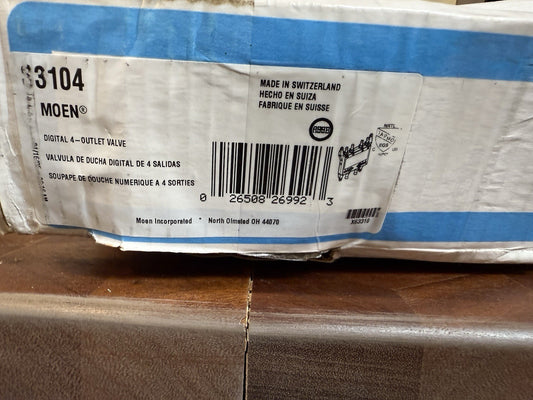 Moen S3104 4-Outlet Thermostatic Digital Shower Valve (Open Box)