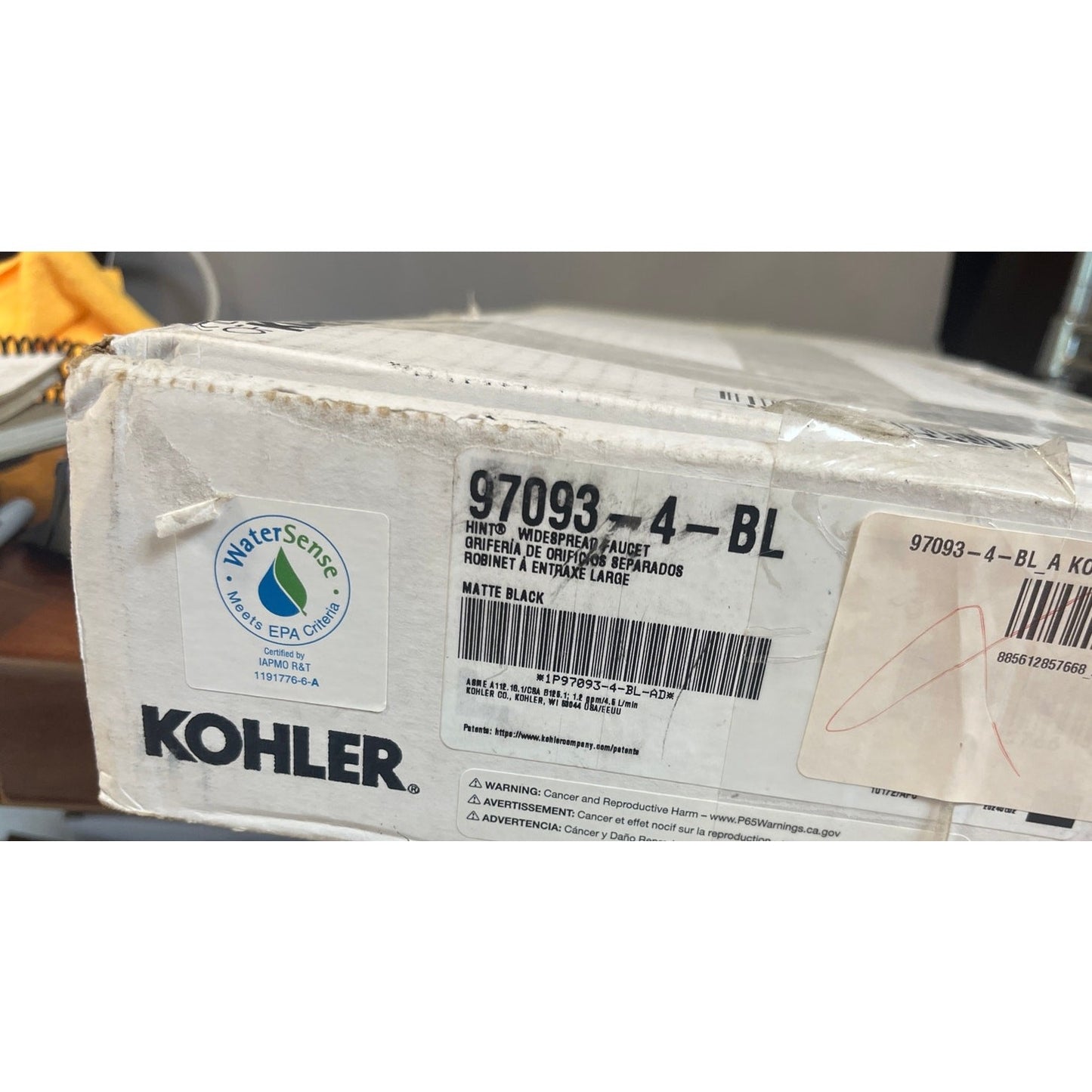 Kohler 97093-4-bl  Hint Widespread Bathroom Sink Faucet, 1.2gpm