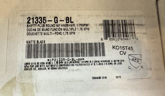 Kohler K-T97328-4-BL Matte Black Floor Tub Filler w/ Handshower & Diverter