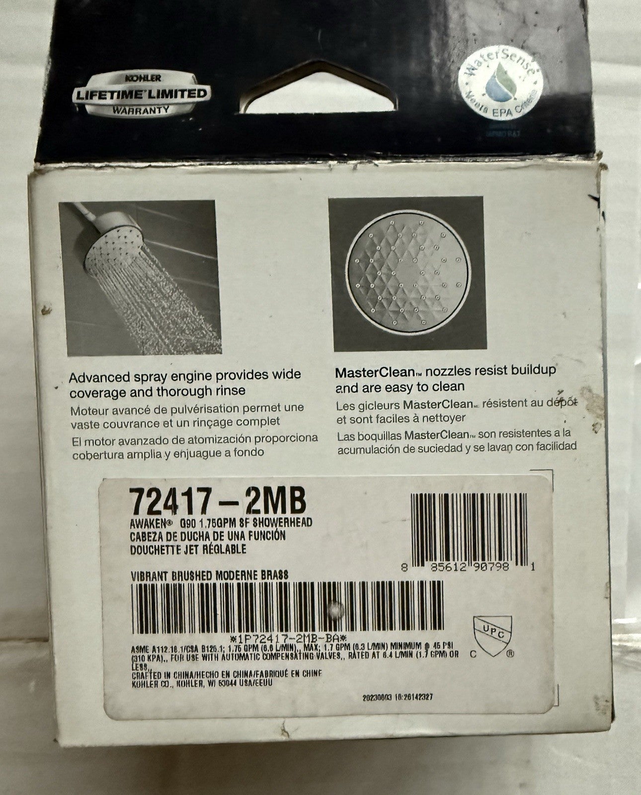 Kohler K-72417-2MB Awaken G90 Single-Function Showerhead – Vibrant Brushed Moder