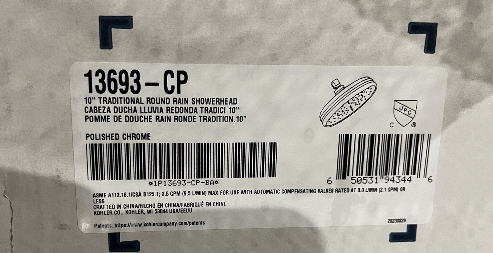 Kohler 10" Round Rain Showerhead Polished Chrome K-13693-cp – THE FINDERY