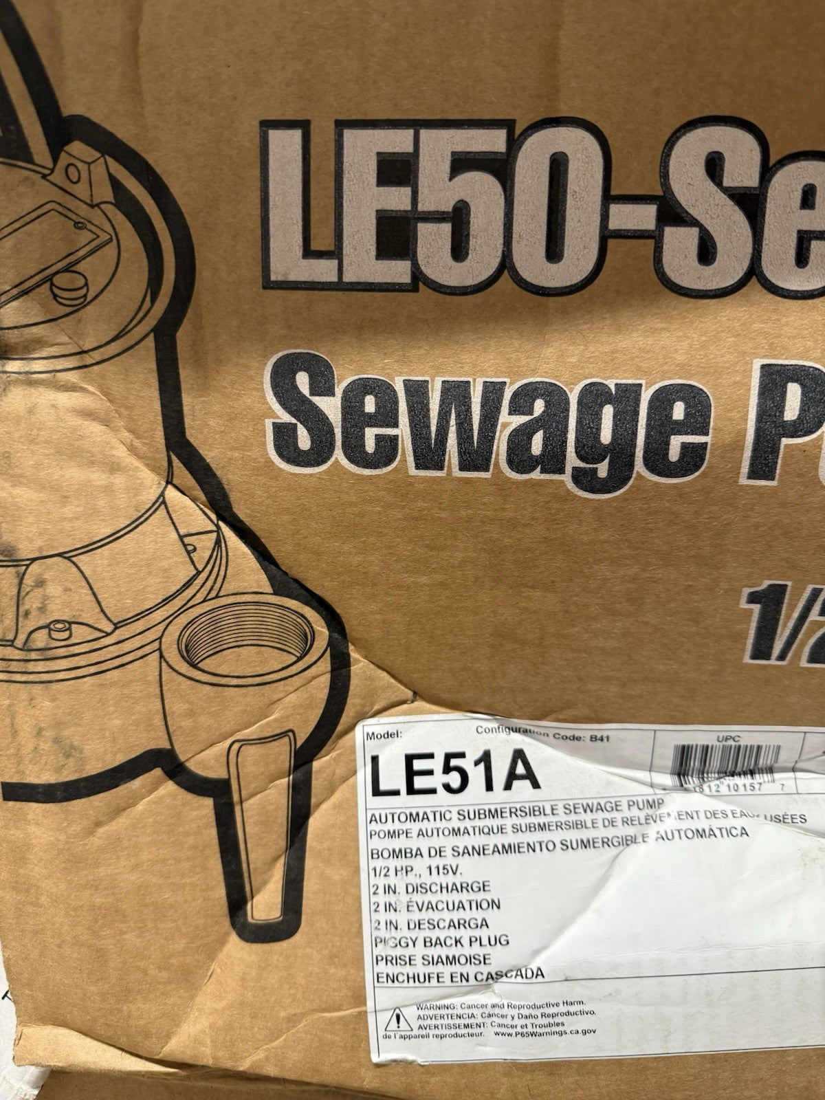 Liberty Pumps LE51A 1/2 HP Submersible Sewage Pump – Automatic Operation