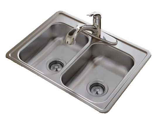 Elkay D225194  Dayton 25" Drop In Double Basin Stainless Steel