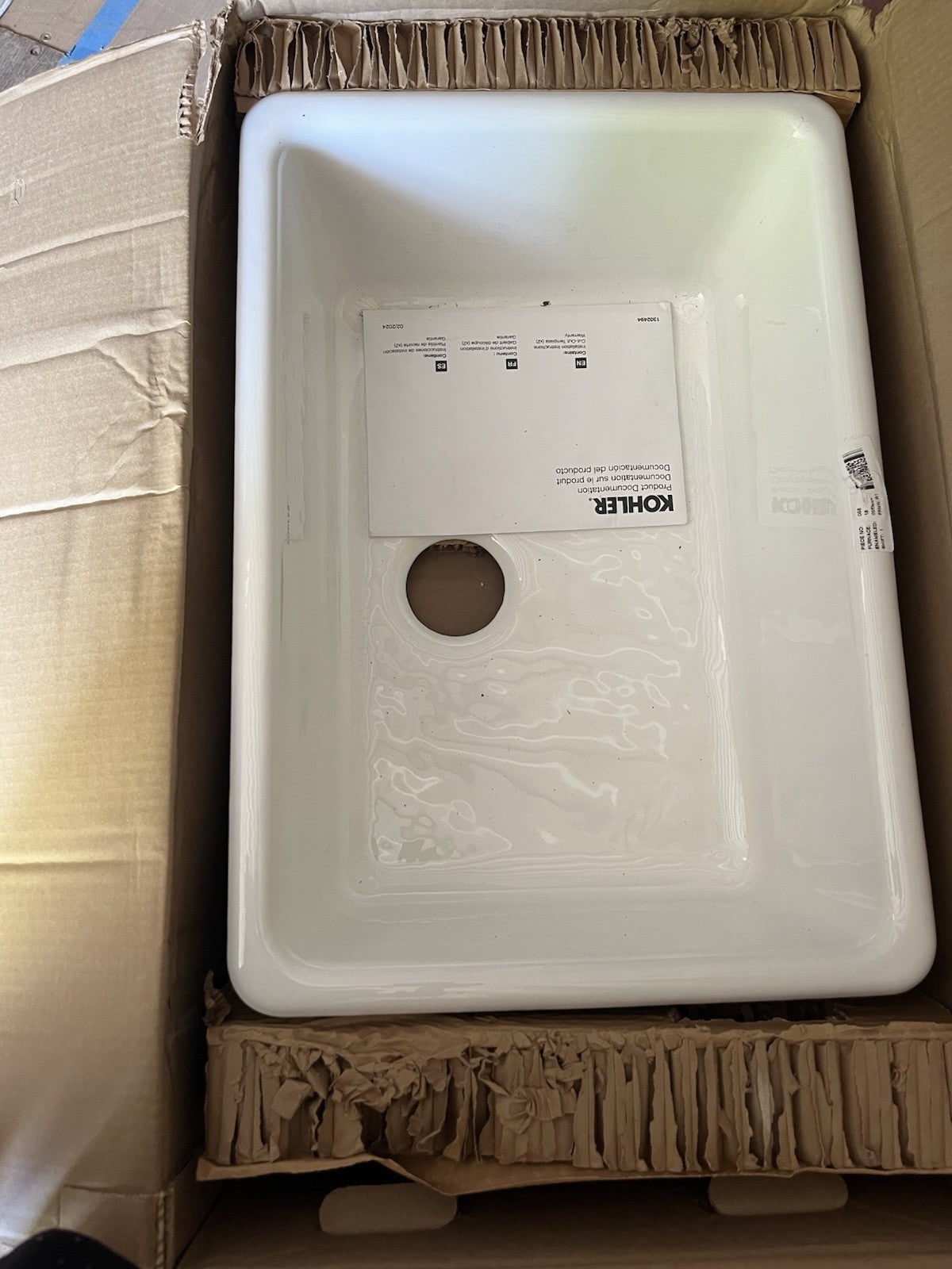 KOHLER K-5708-0 Iron Tones 27" Cast Iron 1-Basin Kitchen Sink – White Drop-In or